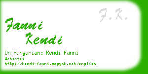 fanni kendi business card